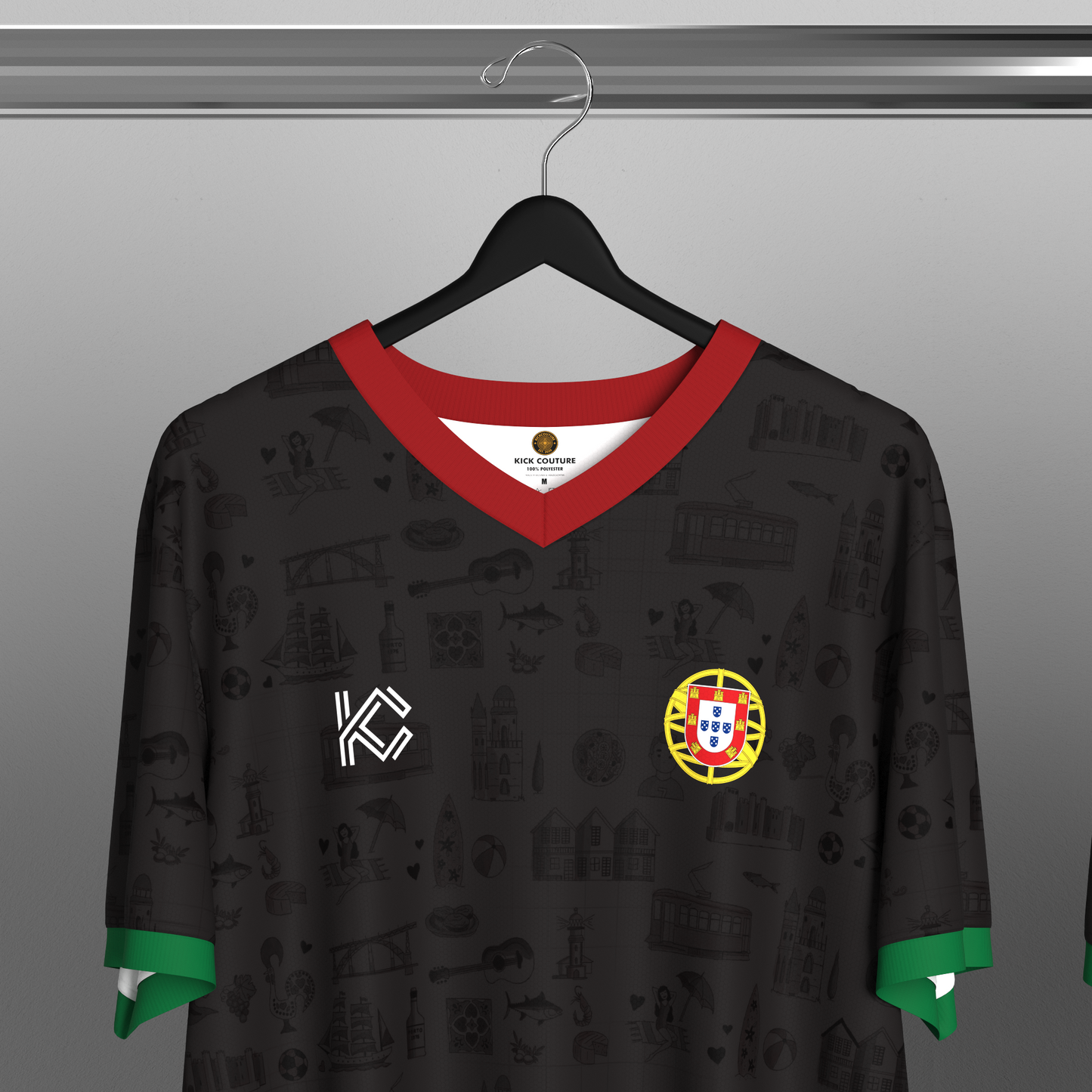 Portugal National Team Football Shirt Heritage Black