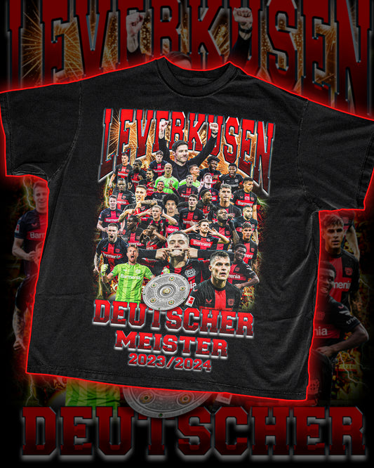 Bayer Leverkusen Deutscher Meister 2023/2024 - bootleg football t-shirt by Kick Couture - photo 2