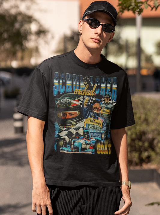 Michael Schumacher Bootleg T-Shirt Benetton Blue - bootleg football t-shirt by Kick Couture - photo 2