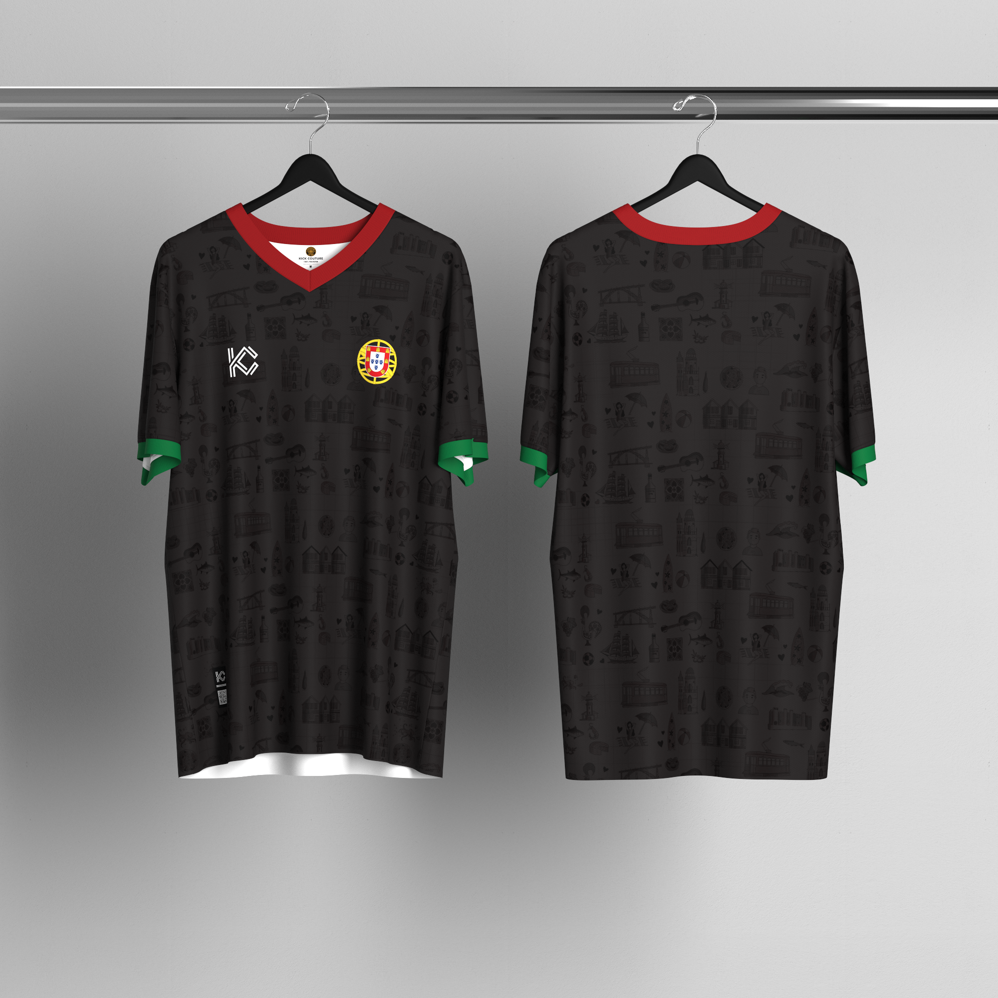 Portugal National Team Football Shirt Heritage Black