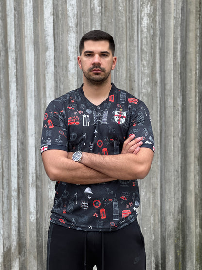 Majica nogometne reprezentacije Engleske Heritage crna